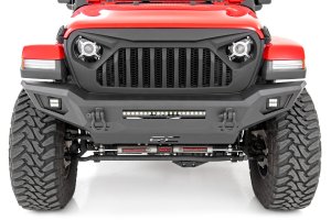 Jeep Wrangler Front Bumper - Rough Country - Full Width High Clearance with Skid Plate - '07-'23